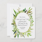 Greenery & Gold Leaf werden Sie meine Trauzeugin s Einladung (Rückseite)