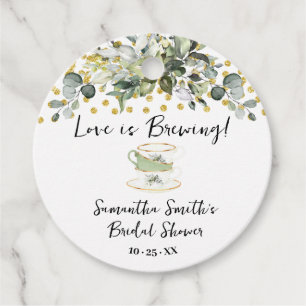 Greenery Gold Liebe Brauen Tee Dusche Gefallen Geschenkanhänger