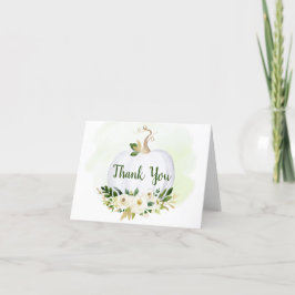Greenery Gold Little Pumpkin Baby Shower Dankeskarte