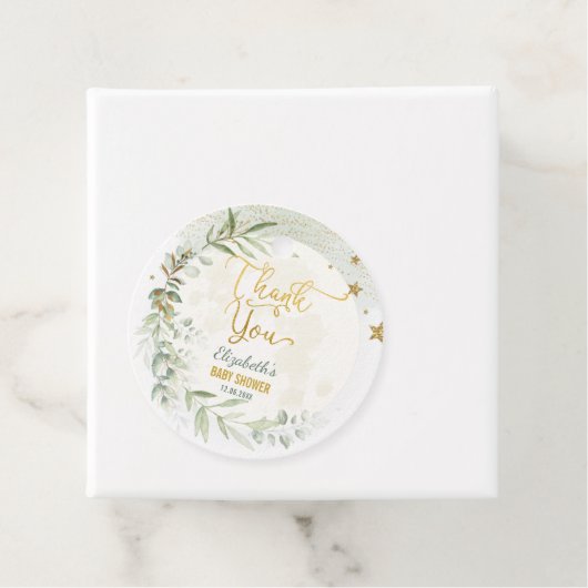 Greenery Gold Moon Twinkle Little Star Baby Dusche Geschenkanhänger (Beispiel)