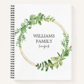 Greenery Gold Personalisierte Familienrezeptbuch Notizblock (Vorderseite)
