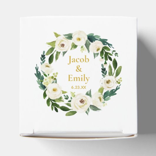 Greenery Gold Personalisierte Namen Datum Hochzeit Geschenkschachtel (Oben)