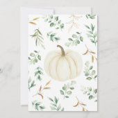 Greenery Gold Pumpkin Baby Shower Einladung (Rückseite)