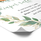 Greenery Gold Pumpkin Diaper Raffle Baby Dusche Poster (Ecke)