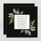 Greenery Gold Rahmen auf Christlicher Hochzeit Einladung (Vorne/Hinten)