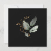 Greenery Gold Rahmen auf Christlicher Hochzeit Einladung (Rückseite)