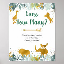 Greenery Gold Safari Guess Wie viele Spielzeichen