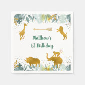 Greenery Gold Safari Serviette (Vorderseite)