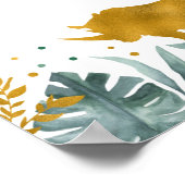 Greenery Gold Safari Tier Geburtstag Willkommen Poster (Ecke)