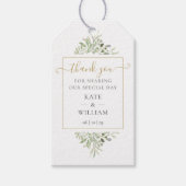 Greenery Gold Script Vielen Dank Gastgeschenk Hoch Geschenkanhänger (Vorderseite)