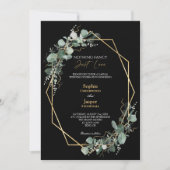 Greenery Gold Simple Black Nothing Extravagant Wed Einladung (Vorderseite)