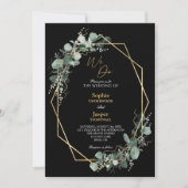 Greenery Gold Simple Black We Do Foto Wedding Einladung (Vorderseite)