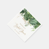 Greenery Gold Tropical Elegantes Brautparty Serviette (Ecke)