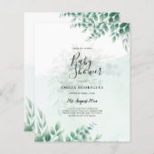 Greenery Gold Wedding Eucalyptus Blätter QR CODE (Vorne/Hinten)