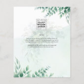 Greenery Gold Wedding Eucalyptus Blätter QR CODE Flyer (Hinten)