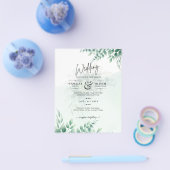 Greenery Gold Wedding Eucalyptus Blätter QR CODE Flyer (Einzeln)