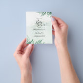 Greenery Gold Wedding Eucalyptus Blätter QR CODE Flyer (Gruppe)