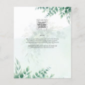 Greenery Gold Wedding Eucalyptus Blätter QR CODE Flyer (Hinten)