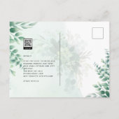 Greenery Gold Wedding Eucalyptus Blätter QR CODE Postkarte (Rückseite)