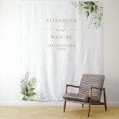 Greenery Gold Wedding Foto Stand Hintergrund Wandteppich (Beispiel)