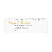 Greenery & Gold Wedding Rücksendeadresse (Vorne)