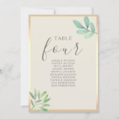 Greenery Gold Wedding Seating Chart (Vorderseite)