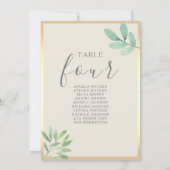Greenery Gold Wedding Seating Chart (Rückseite)