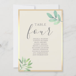 Greenery Gold Wedding Seating Chart