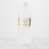 Greenery Gold Wedding Water Flasche Label Wasserflaschenetikett (Vorderseite)