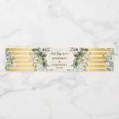 Greenery Gold Wedding Water Flasche Label Wasserflaschenetikett (Einzelnes Label)