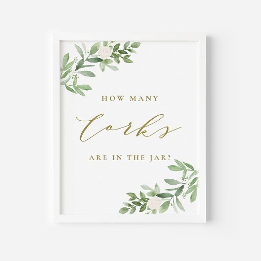 Greenery Gold Wie viele Korken sind im Jar Spiel Poster