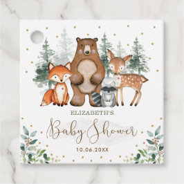 Greenery Gold Woodland Animals Forest Baby Shower Geschenkanhänger