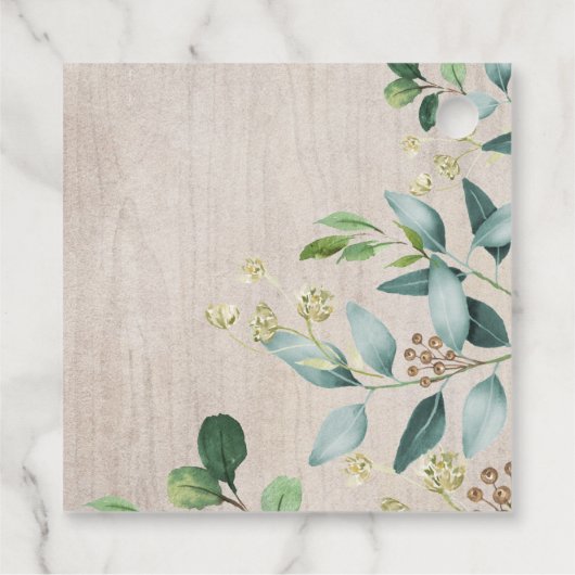 Greenery Gold Woodland Animals Forest Baby Shower Geschenkanhänger (Rückseite)