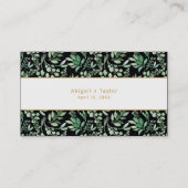 Greenery + Goldene Hochzeitswebsite uAwg Online-Ka Visitenkarte (Rückseite)