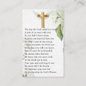 Greenery Goldish Foto Beerdigung Beerdigungskarte Visitenkarte (Rückseite)