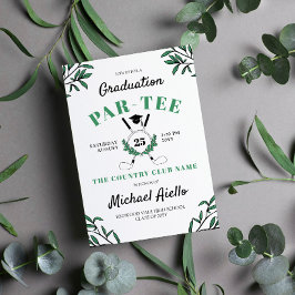 Greenery Golf Themed Graduation Party Einladung