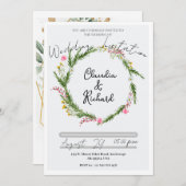 Greenery Grace Weddiing Einladung (Vorne/Hinten)
