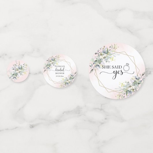 Greenery Greenery Watercolor Brautparty Confett Konfetti (Rückseiten)