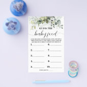 Greenery Guess the Baby Food Shower Game Card Flyer (Einzeln)