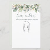 Greenery Guess The Dress Brautparty Game (Vorne/Hinten)