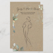 Greenery Guess The Dress Brautparty Game (Vorne/Hinten)