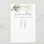 Greenery Guess The Dress Brautparty Game (Vorne/Hinten)