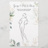 Greenery Guess The Dress Brautparty Game (Vorderseite)