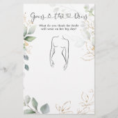 Greenery Guess The Dress Brautparty Game (Vorderseite)