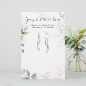 Greenery Guess The Dress Brautparty Game (Stehend Vorderseite)