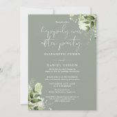 Greenery Happily Ever After Eloped Wedding Photo Einladung (Vorderseite)