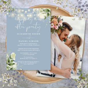 Greenery Happily Ever After Elopement Hochzeitsfot Einladung