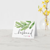 Greenery Happy Erster Geburtstag als mein Husband  Karte (Gelbe Blume)