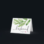 Greenery Happy Erster Geburtstag als mein Husband  Karte<br><div class="desc">Dieser niedlich glückliche erste Geburtstag als meine Husband-Karte ist eine lustige Art,  deinen schönen neuen Geburtstag Hubbys zu feiern!</div>