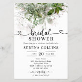 Greenery Heart Calligraphy Foto Brautparty Flyer (Vorne)